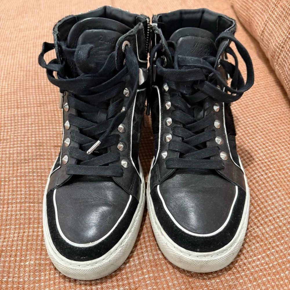 Zadig & Voltaire Studded High-Top Sneakers size 10 - Picture 6 of 6